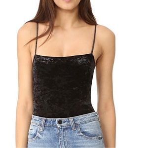 FLEUR DU MAL Velvet Straight Bodysuit